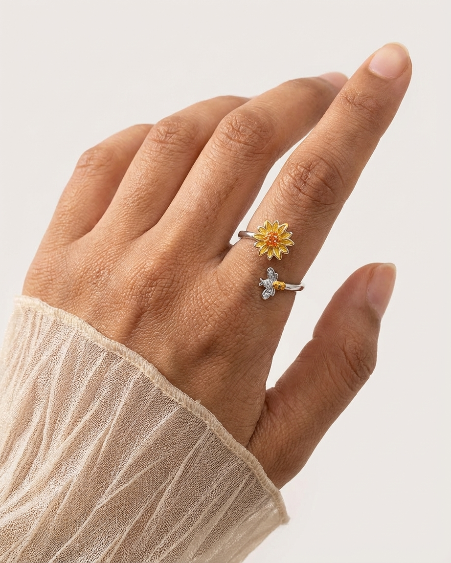 Bee Kind Bloom Bright Spinner Ring