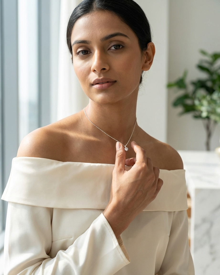 Collier solitaire minimaliste