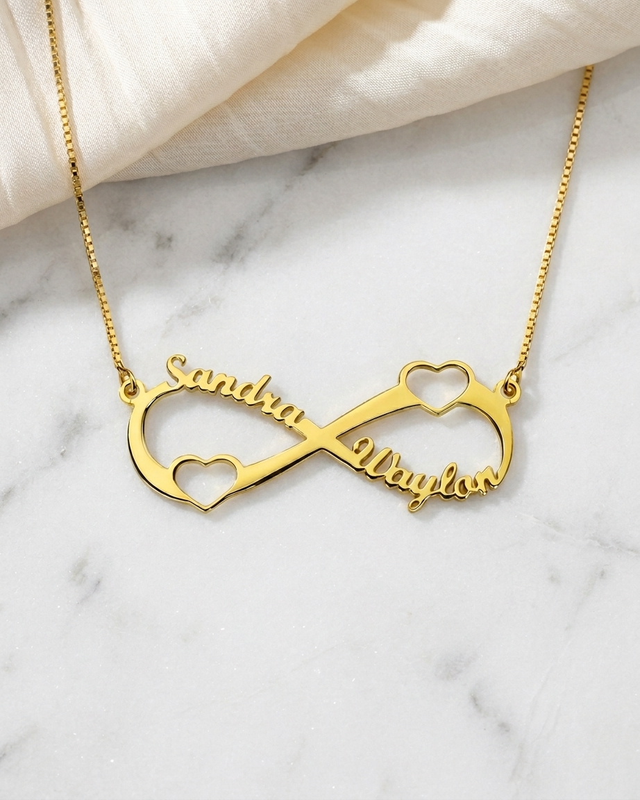 Personalize Your Names Infinity Heart Necklace - jewellery by BLINGLANE