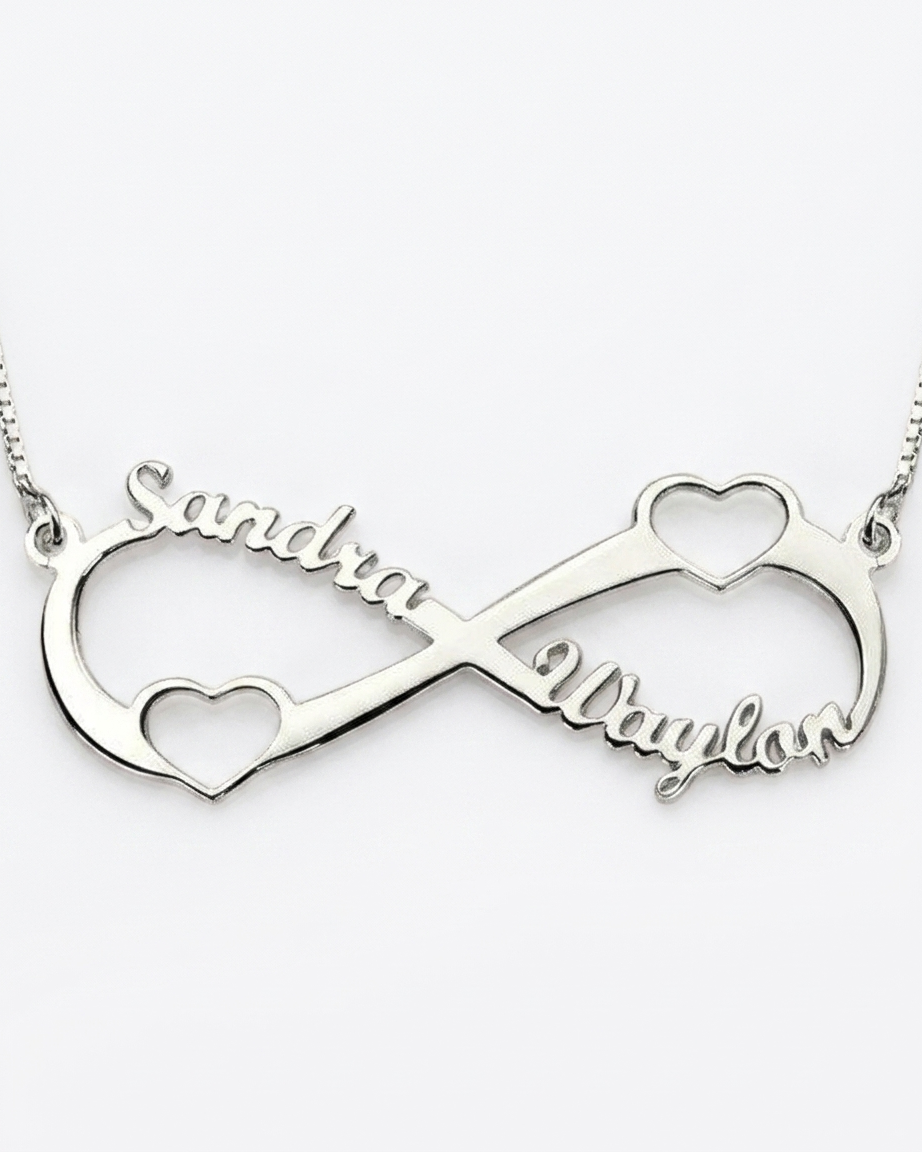 Personalize Your Names Infinity Heart Necklace - jewellery by BLINGLANE