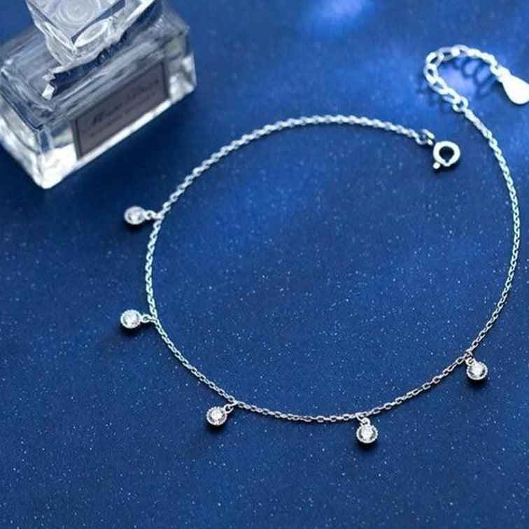 Twinkling Solitaire Minimal Anklet - jewellery by BLINGLANE
