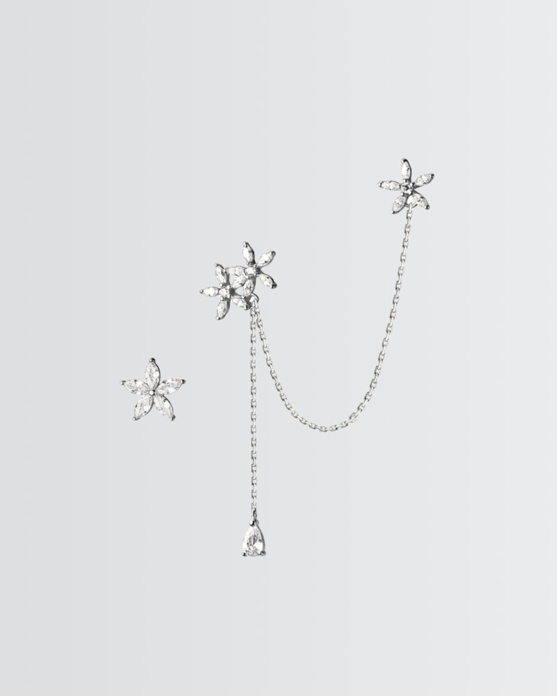 Glamorous Floral Cuff Earrings