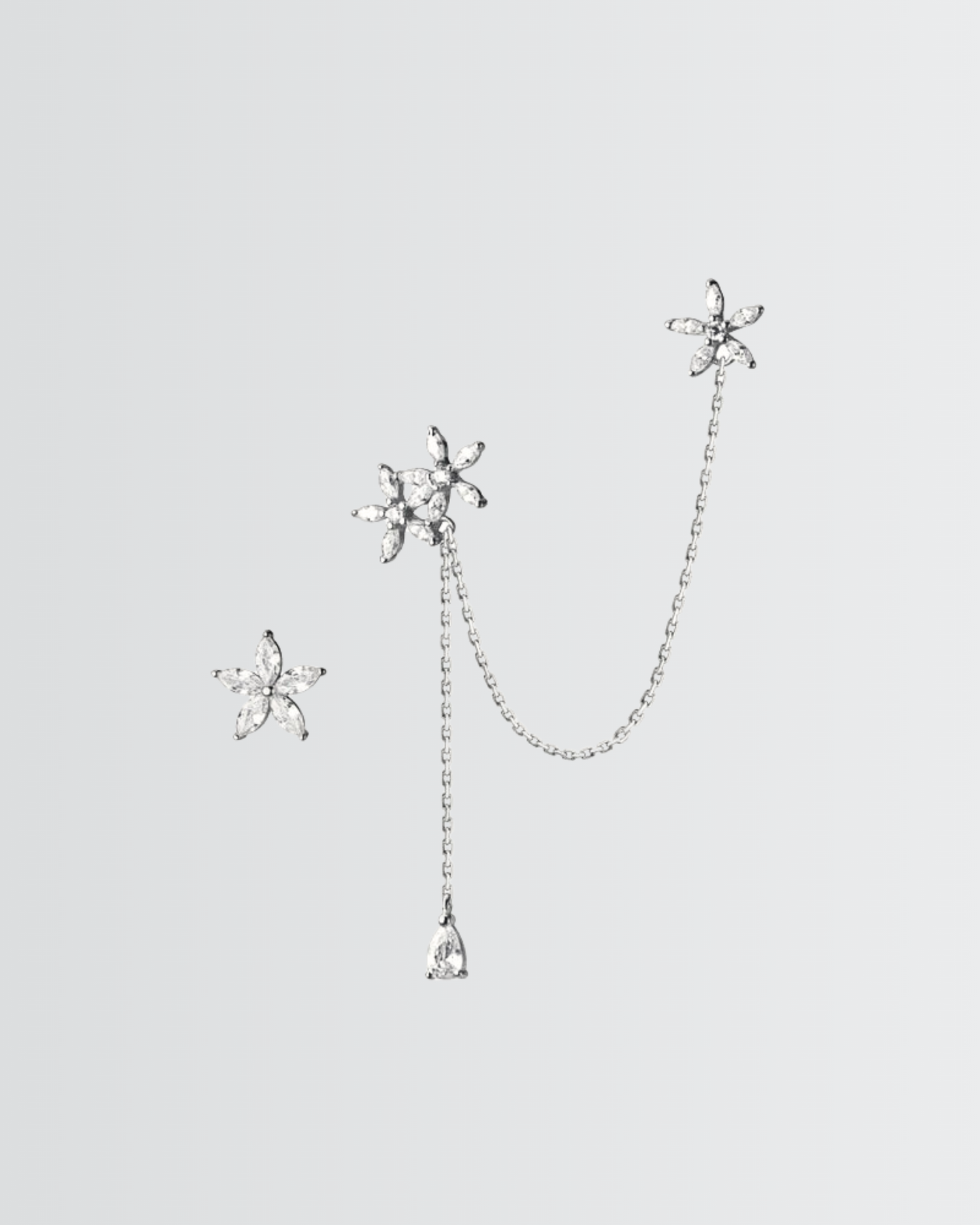 Glamorous Floral Cuff Earrings