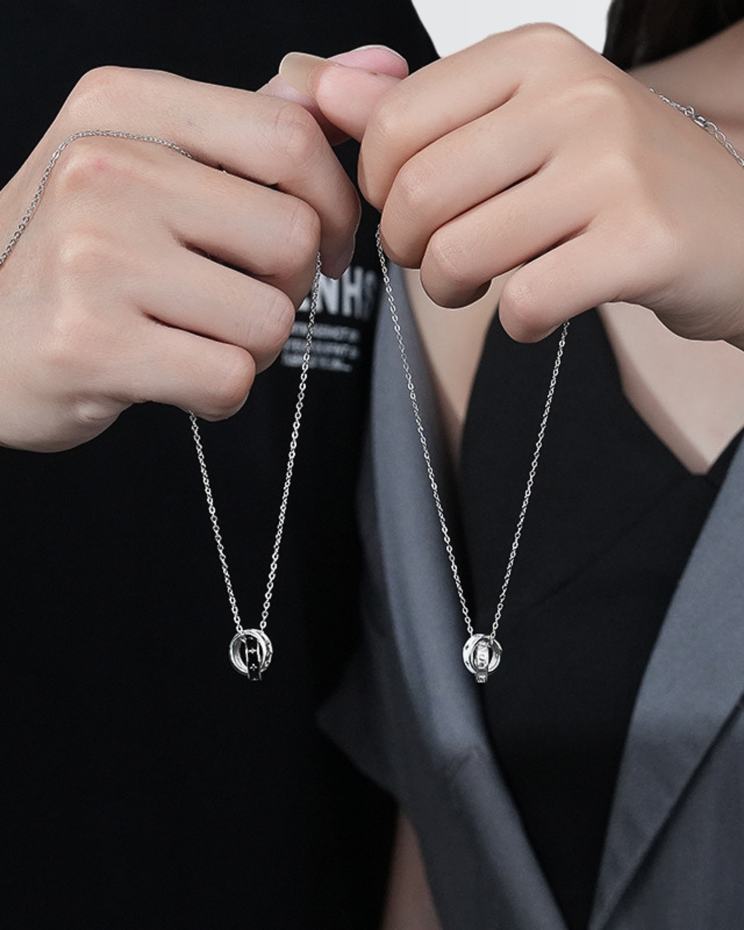 Ringed Together Forever Couple Necklace