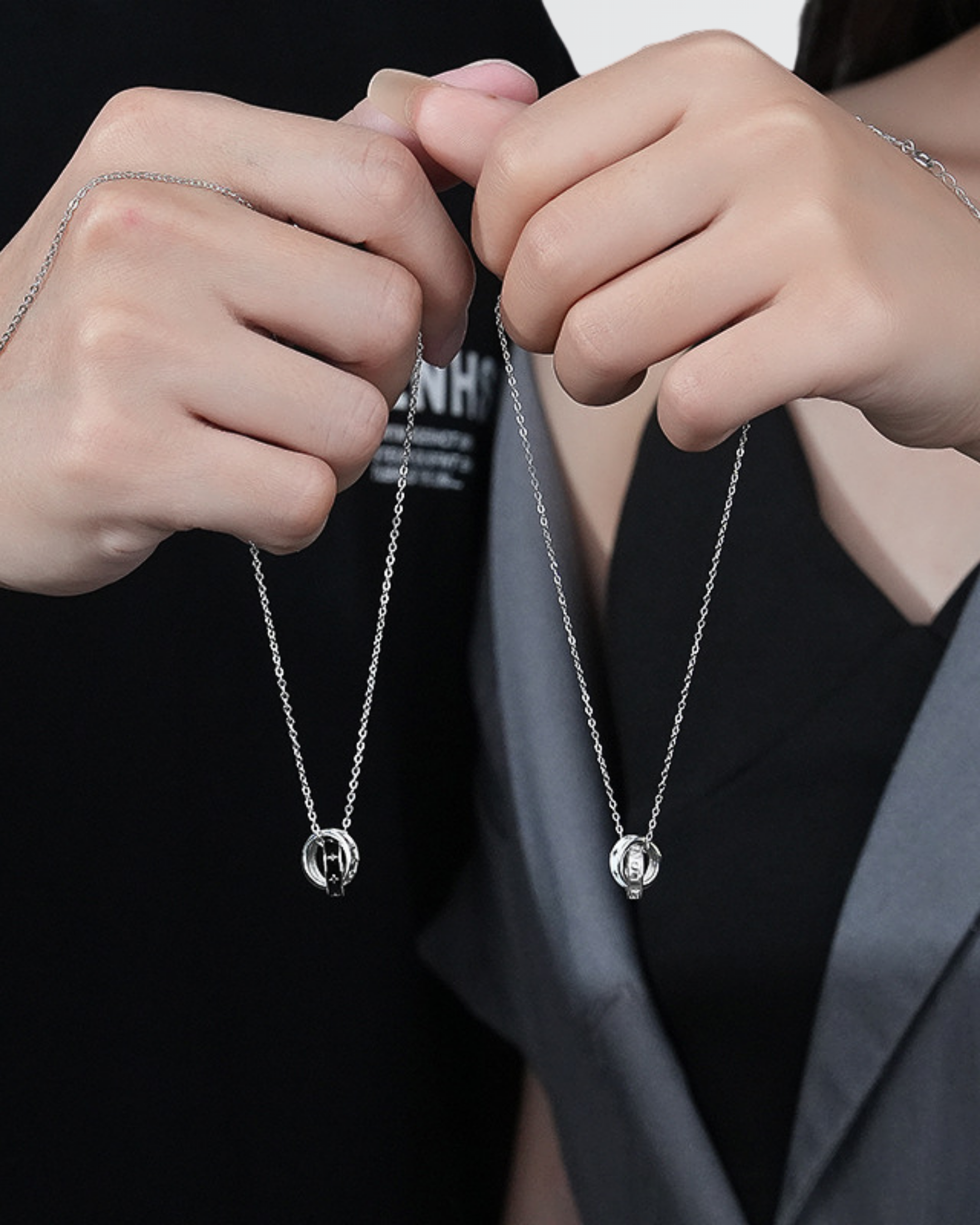 Ringed Together Forever Couple Necklace