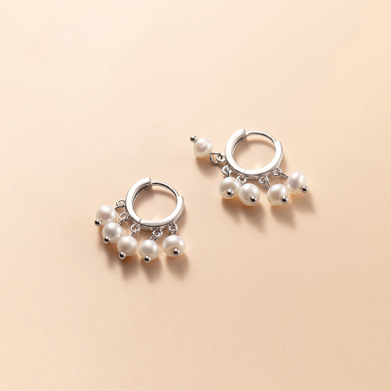 Gleaming Grace Pearl Hoops