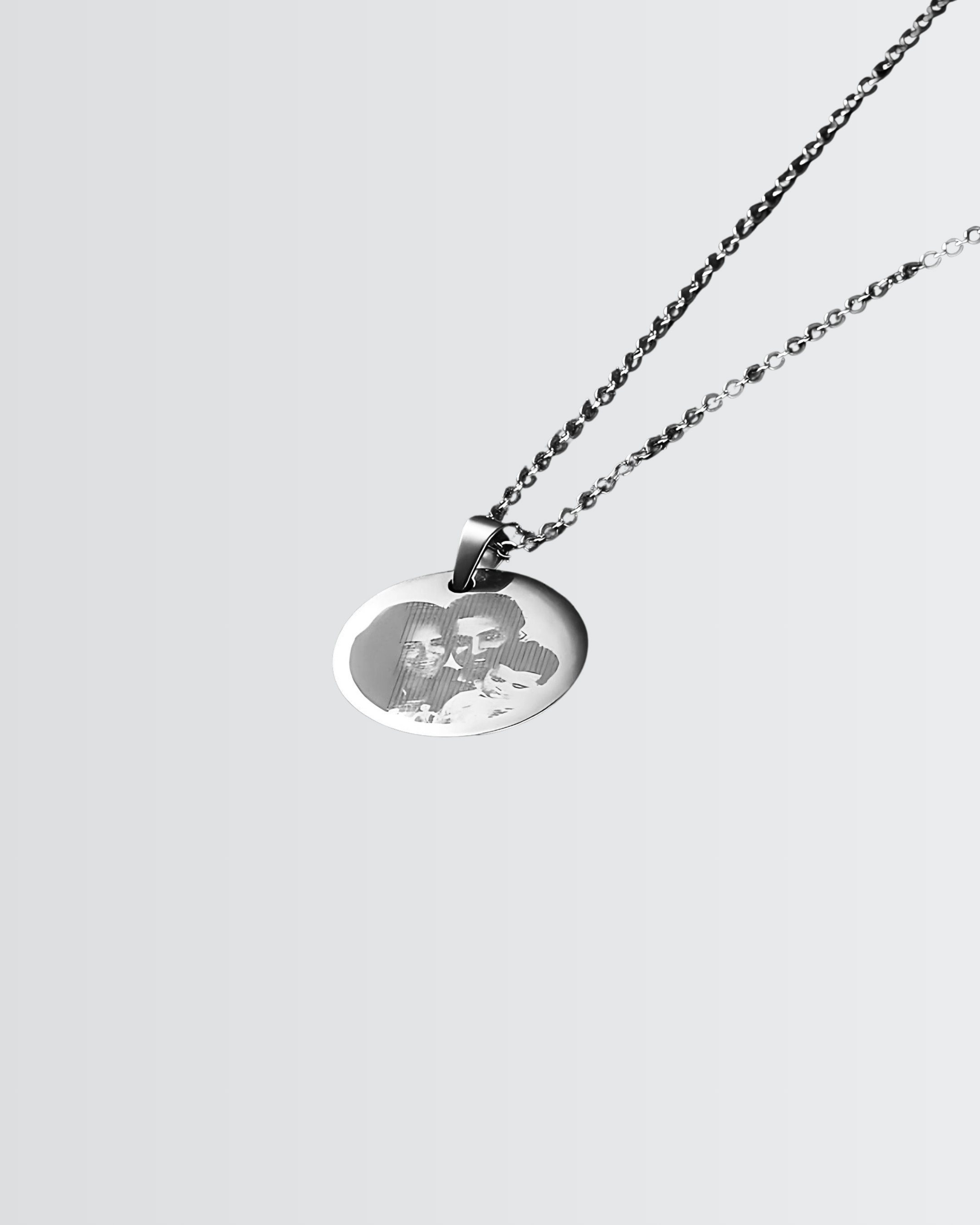 Personalize Your Photo &amp; Message Engraved Necklace