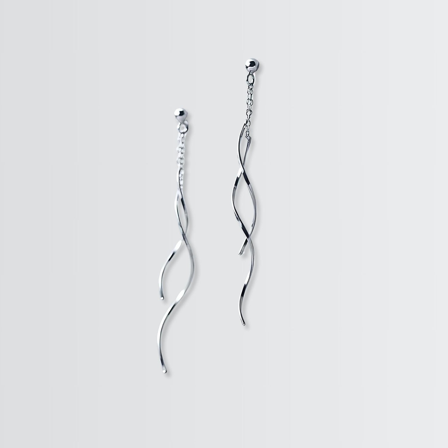 Dangling Swirls Chain Earrings