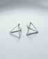 3D Triangular Minimal Studs -  Silver Earrings by BLINGLANE