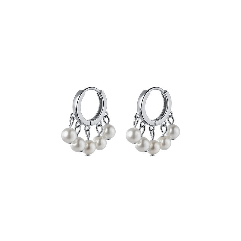 Gleaming Grace Pearl Hoops