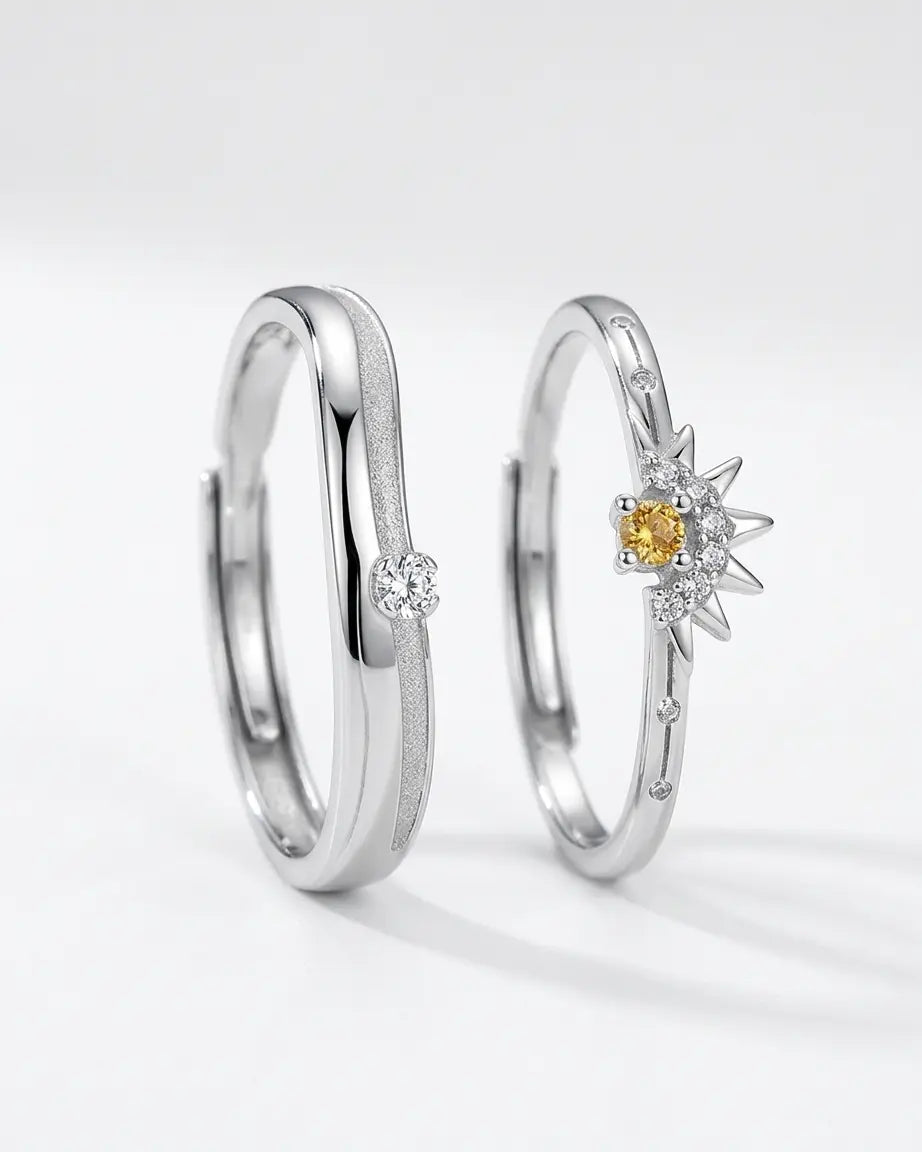 A Match Made True Love Bands -  Silver Ring by BLINGLANE