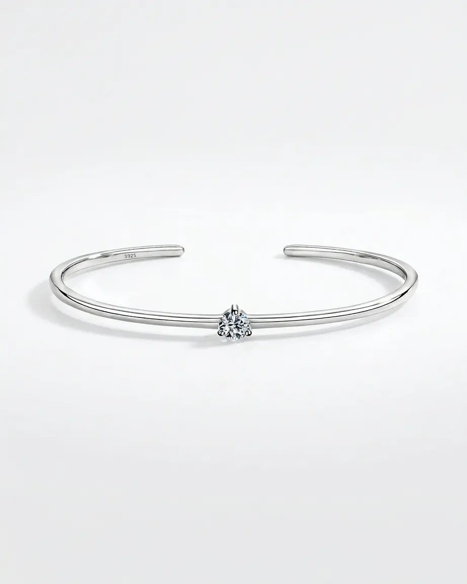 A Solitaire Says It All Bracelet -  Silver Bracelet by BLINGLANE