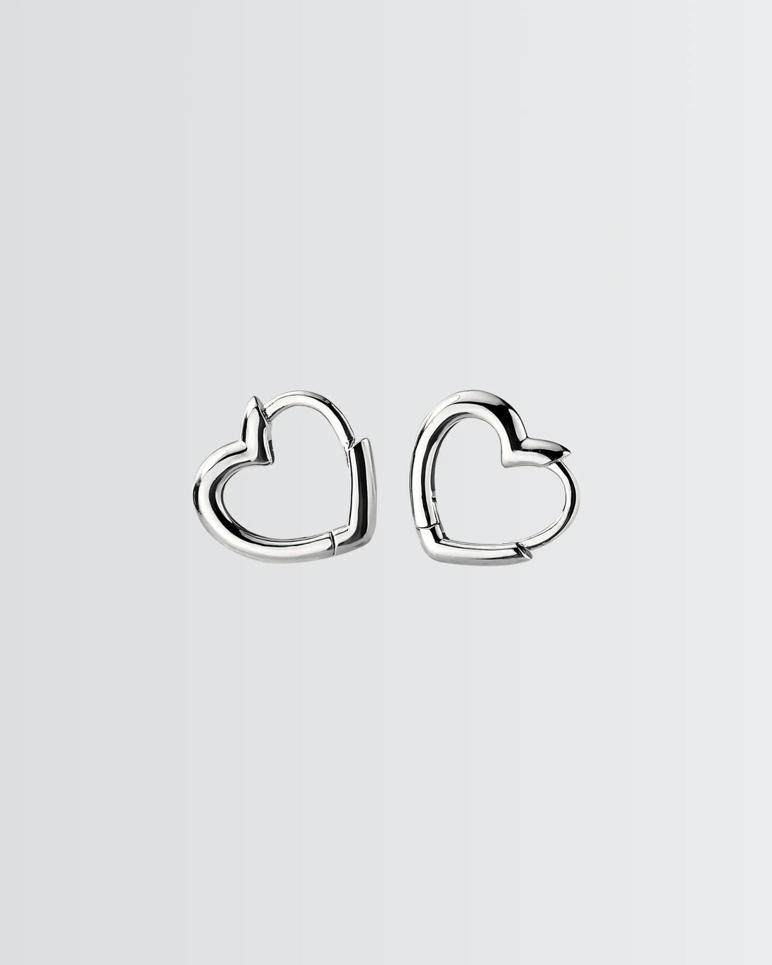 Adorable Hearts Mini Hoops - Silver Earrings by BLINGLANE