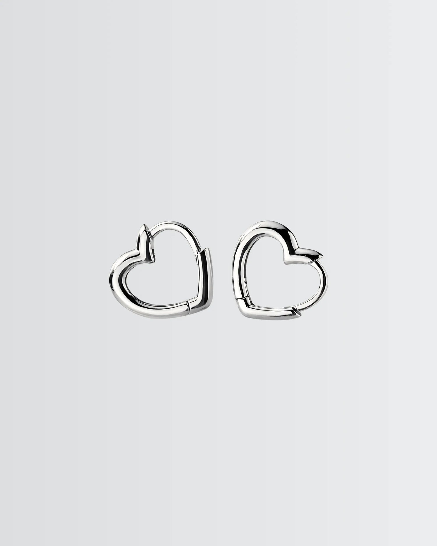 Adorable Hearts Mini Hoops -  Silver Earrings by BLINGLANE