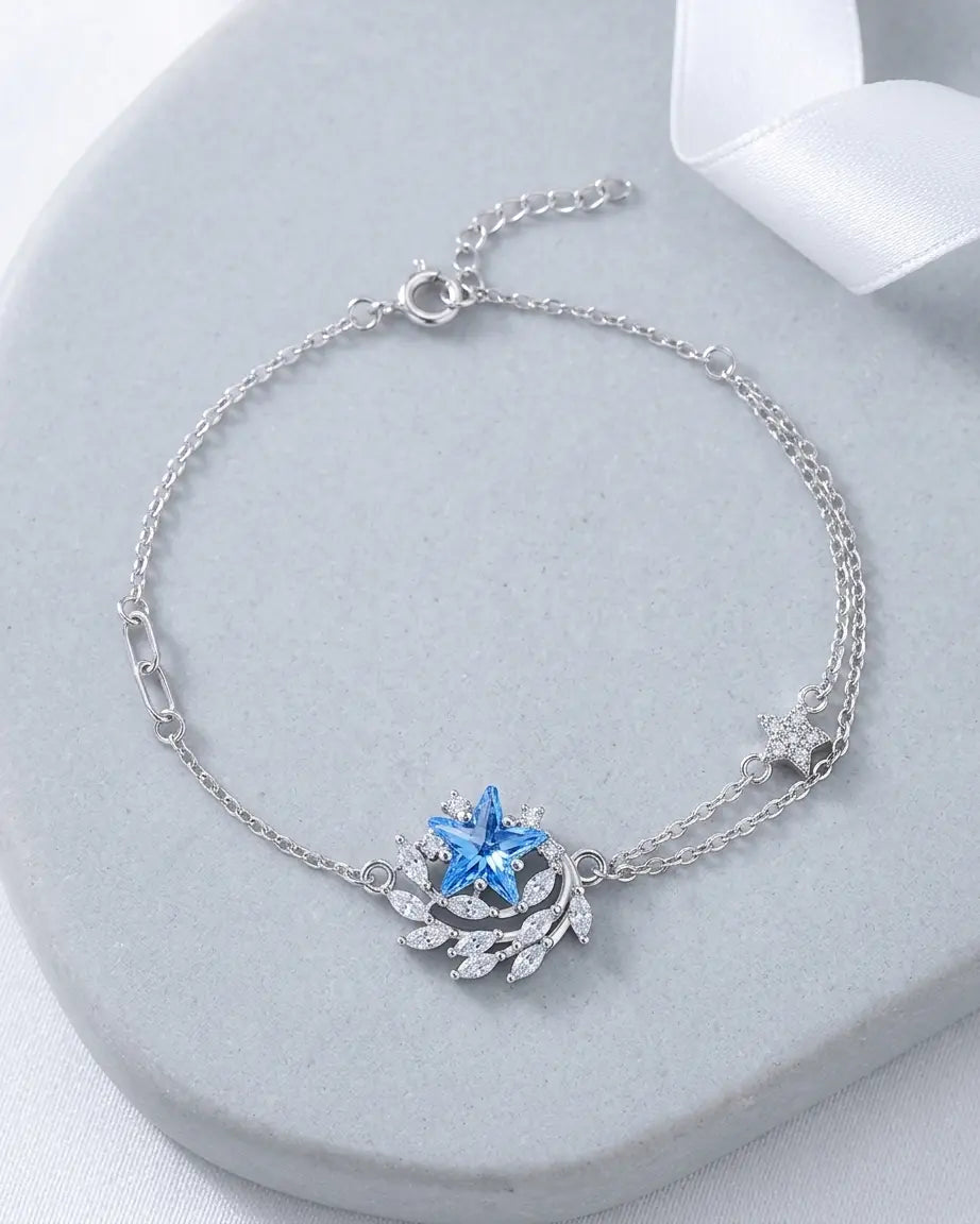 Azure Star Blush Bracelet -  Silver Bracelet by BLINGLANE