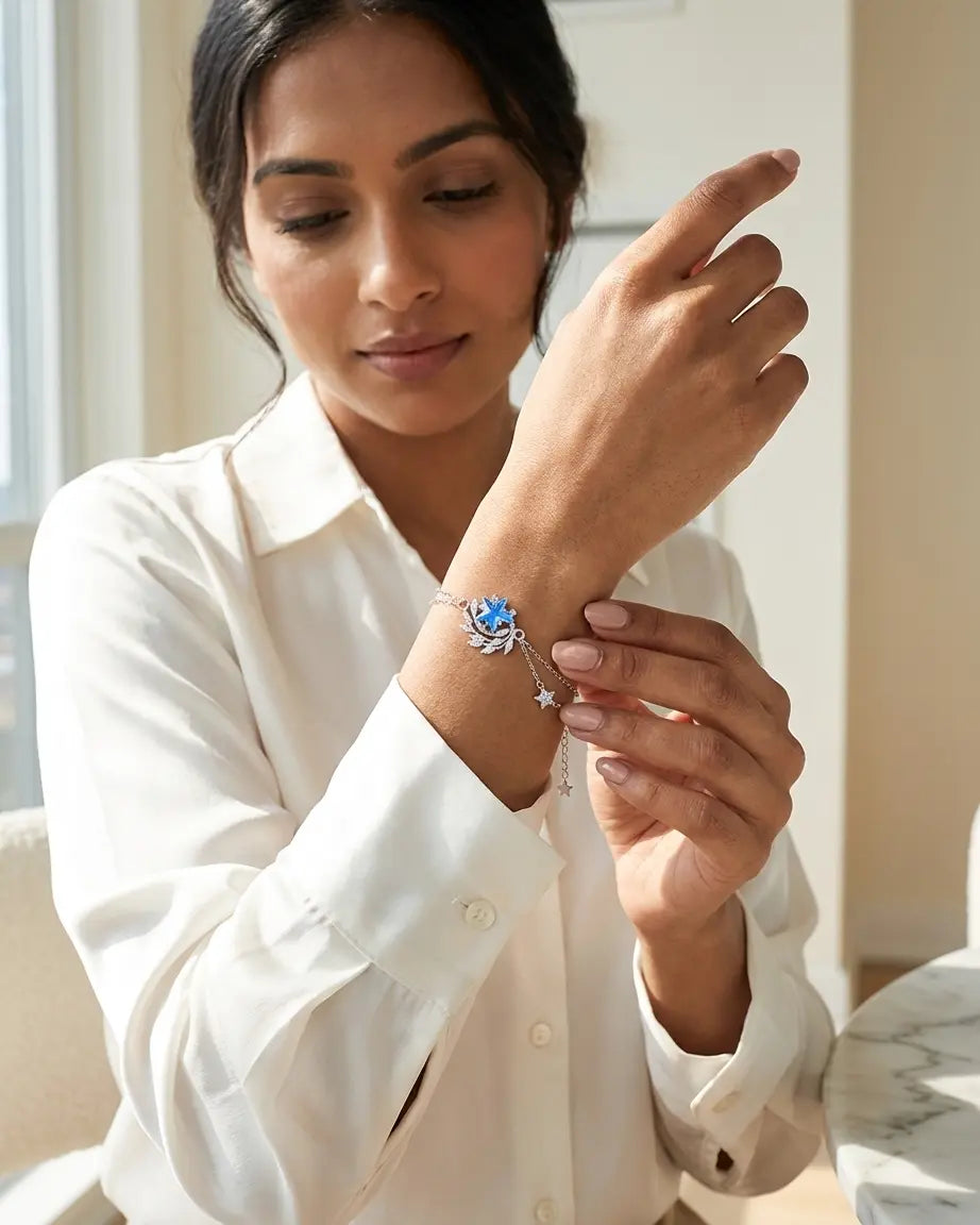 Azure Star Blush Bracelet -  Silver Bracelet by BLINGLANE