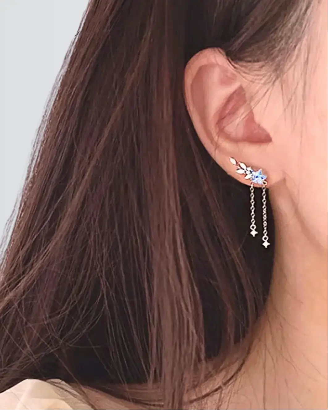 Azure Star Blush Earrings -  Silver Earrings by BLINGLANE