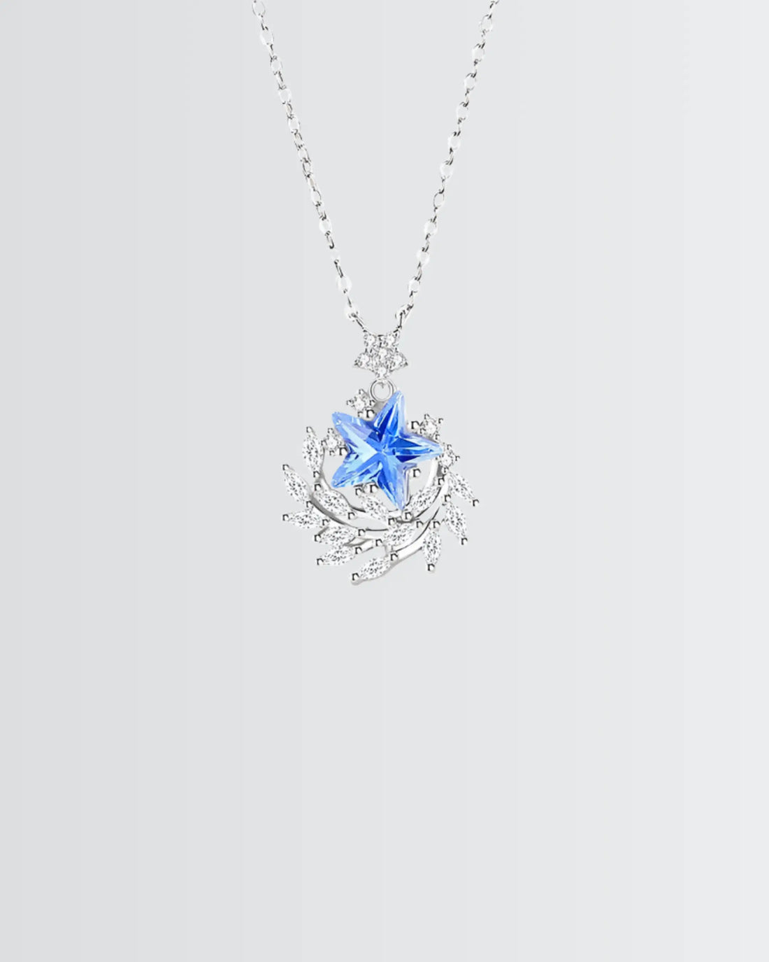 Azure Star Blush Necklace -  Silver Necklace by BLINGLANE