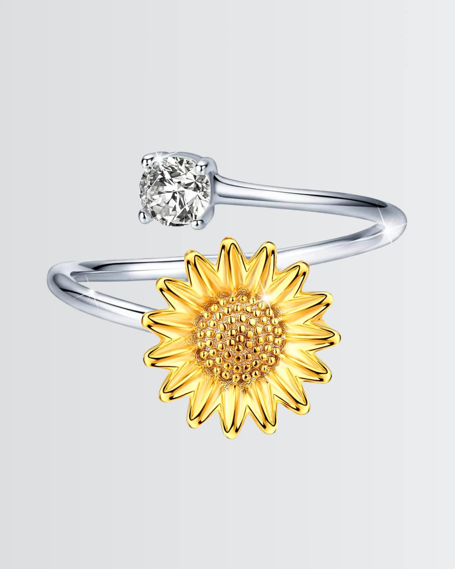 Blooming Sunflower Ring -  Silver Ring by BLINGLANE