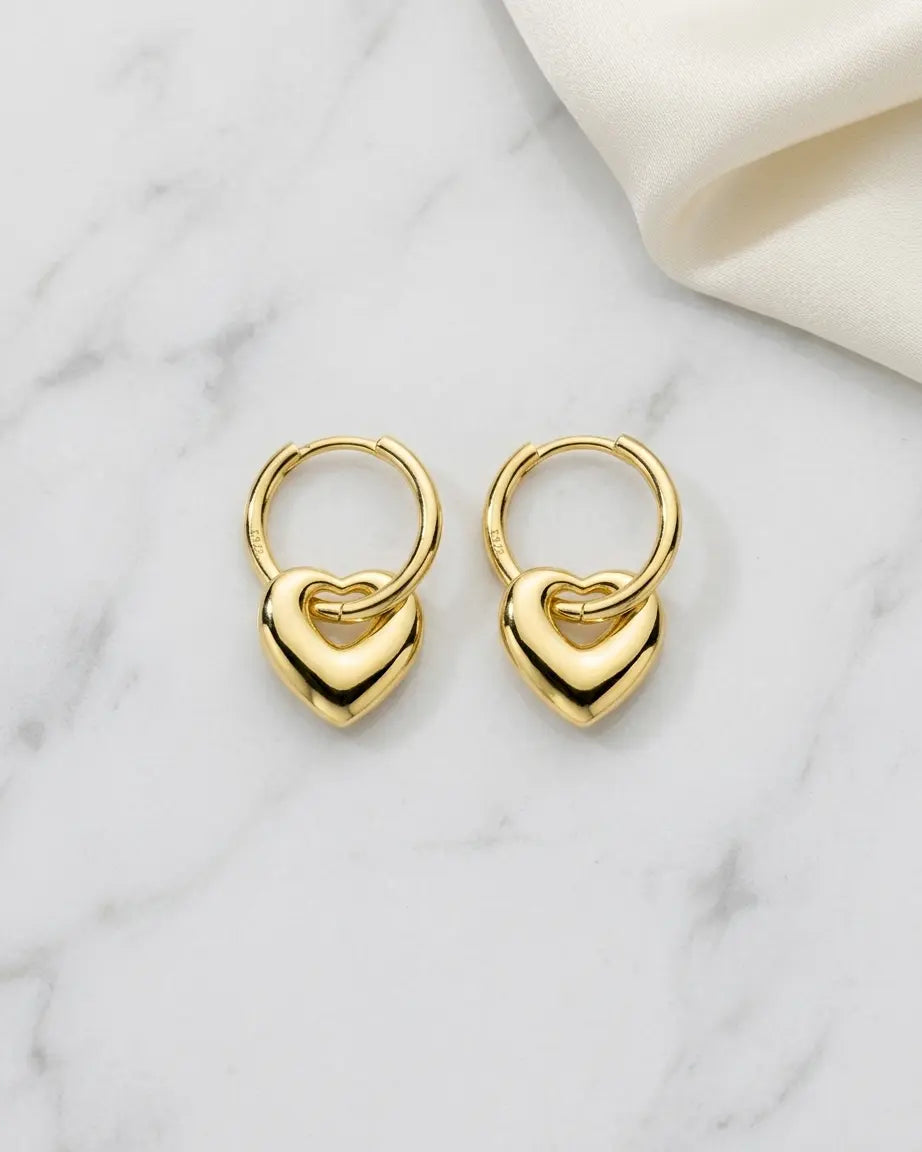 Bold In Love Hoop Earrings -  Silver Earrings by BLINGLANE