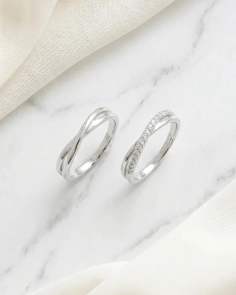 Bound By Love Forever Love Bands -  Silver Rings by BLINGLANE