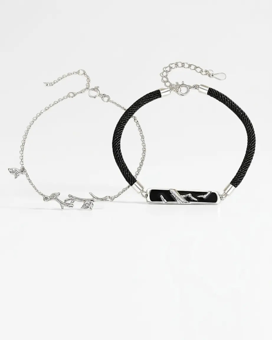 Branching Together Couple Bracelet - Silver Bracelet by BLINGLANE