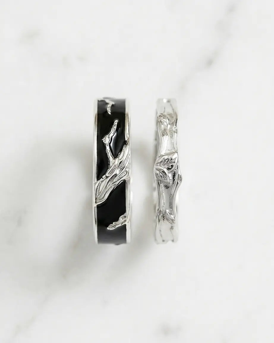 Branching Together Love Bands - Silver Ring by BLINGLANE