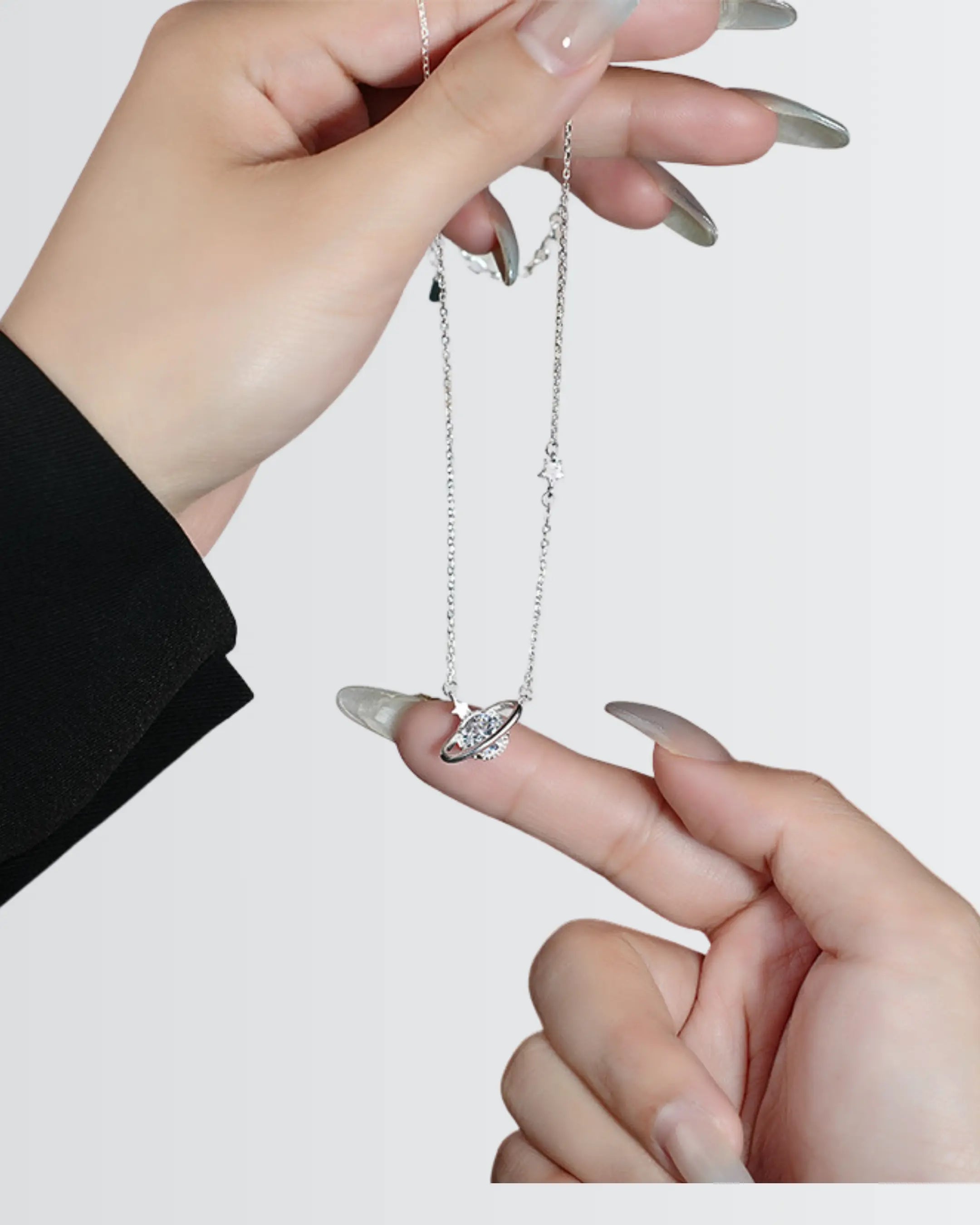 Celestial Bloom Elite Necklace -  Silver Necklace by BLINGLANE