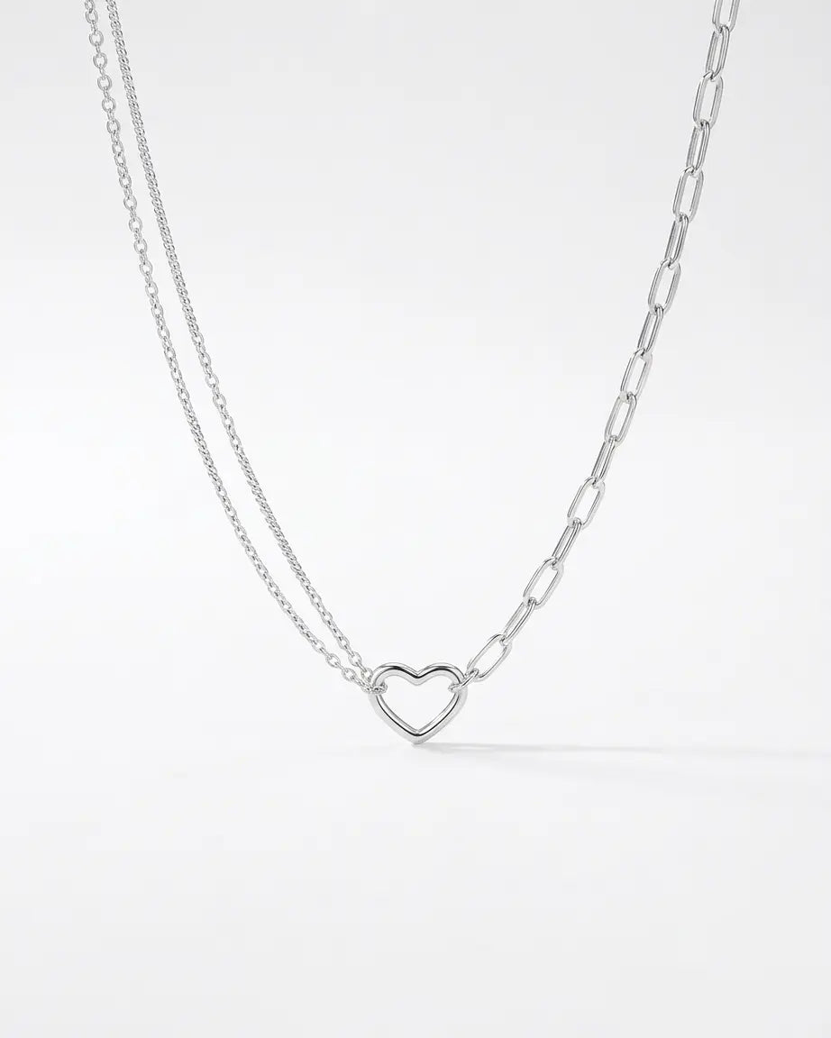 Charmed by Your Heart Necklace -  Silver Necklace by BLINGLANE