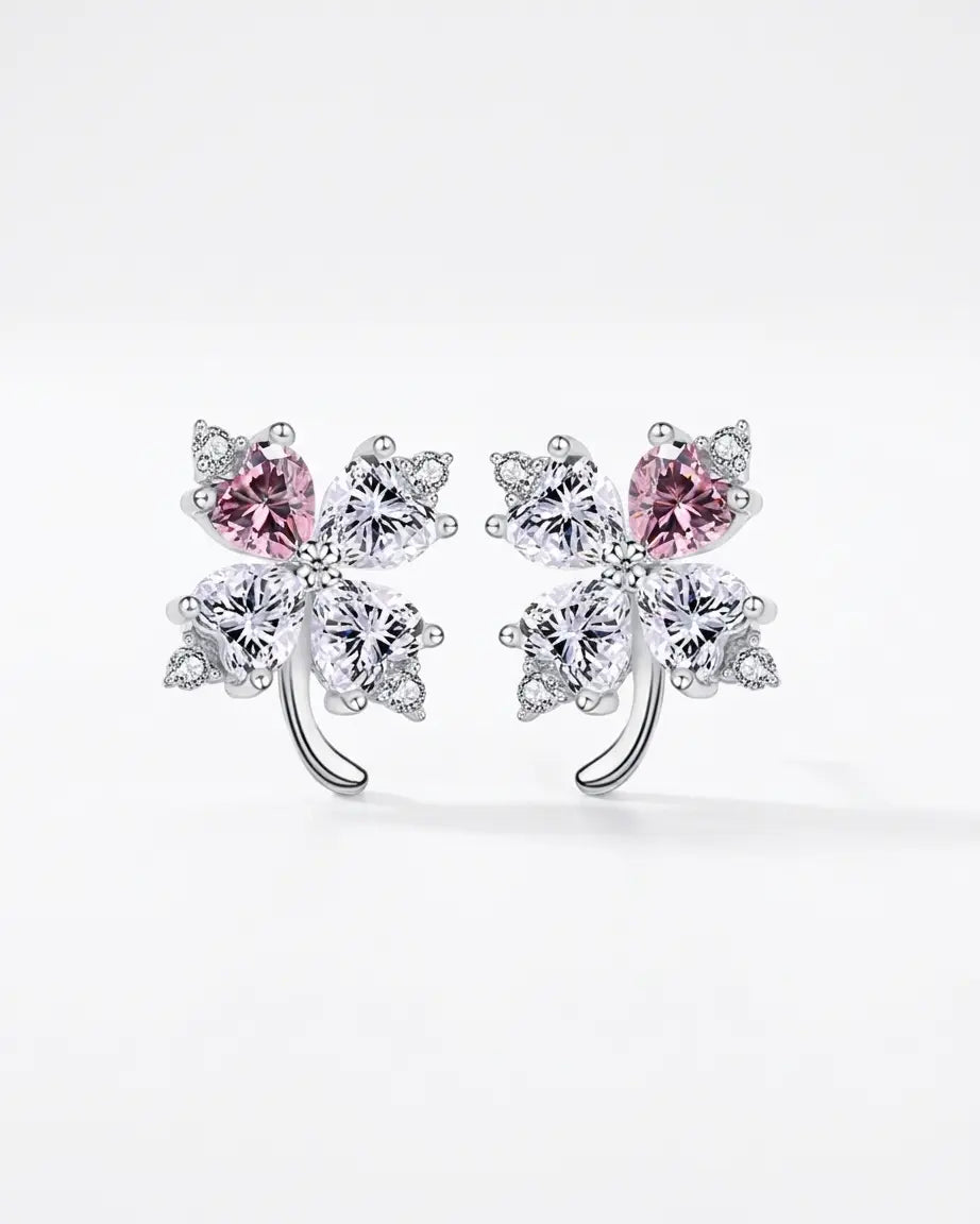 Clover Carousel Studs - Silver Earrings by BLINGLANE