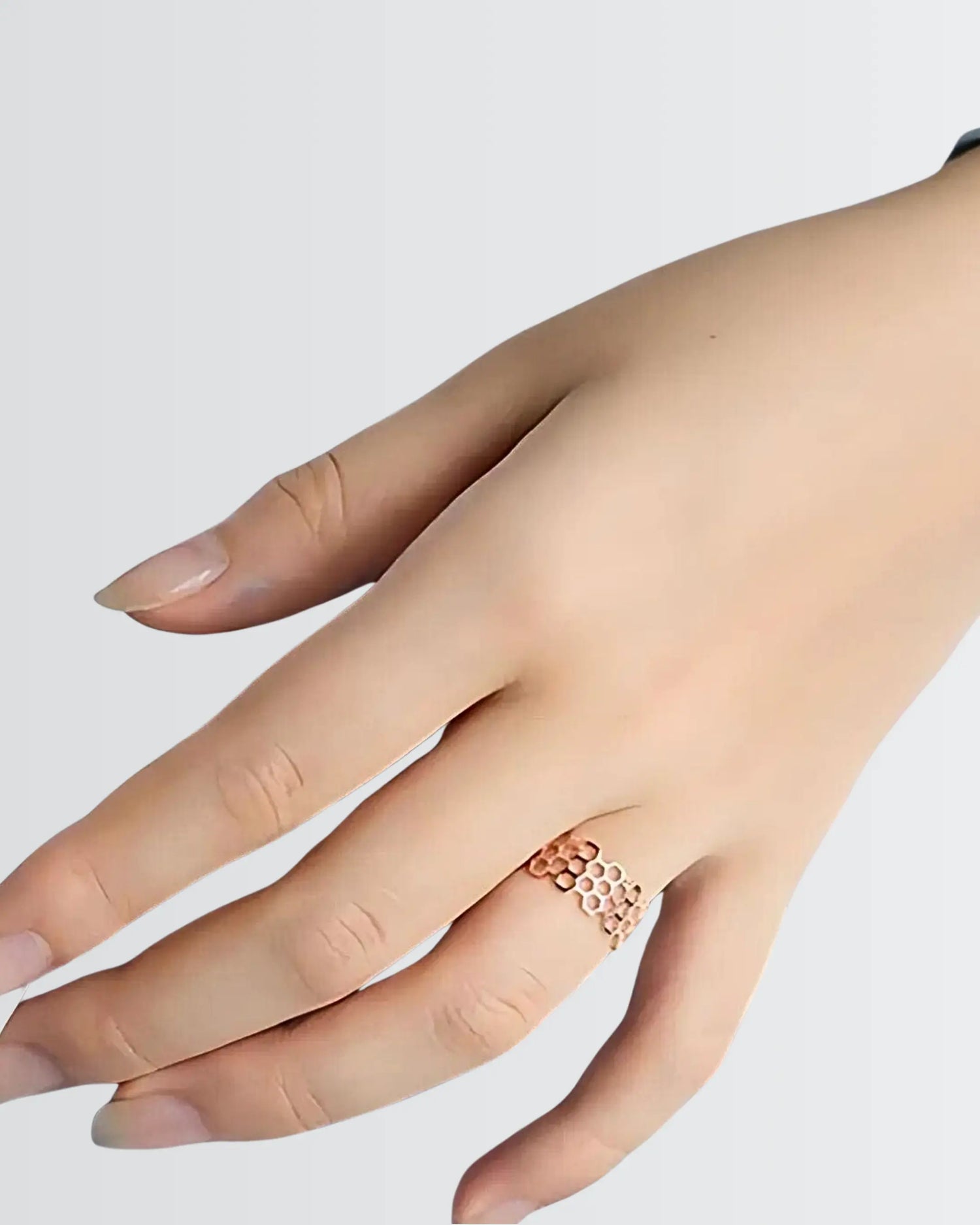 Contour Of Honeycomb Ring -  Silver Ring by BLINGLANE