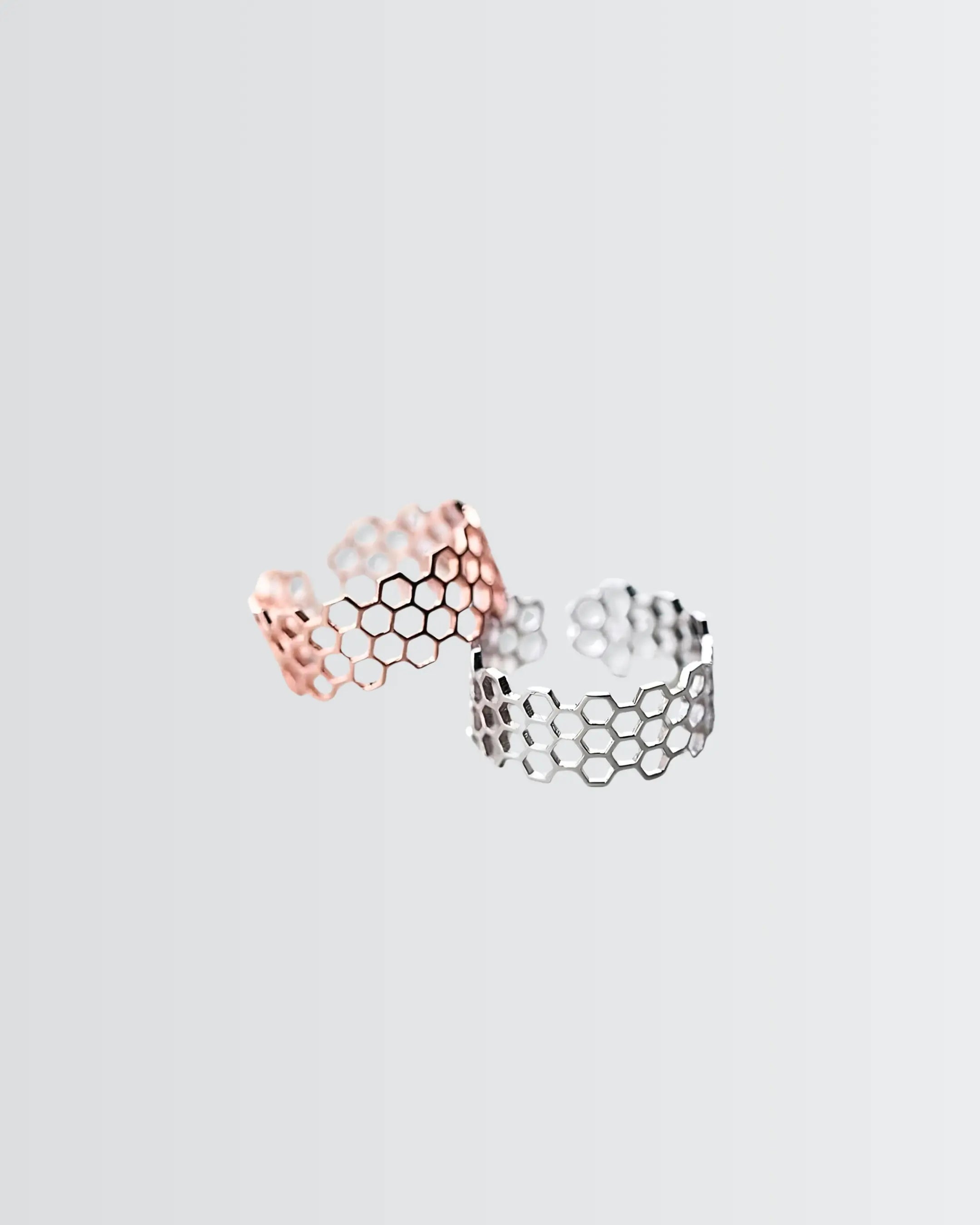 Contour Of Honeycomb Ring -  Silver Ring by BLINGLANE