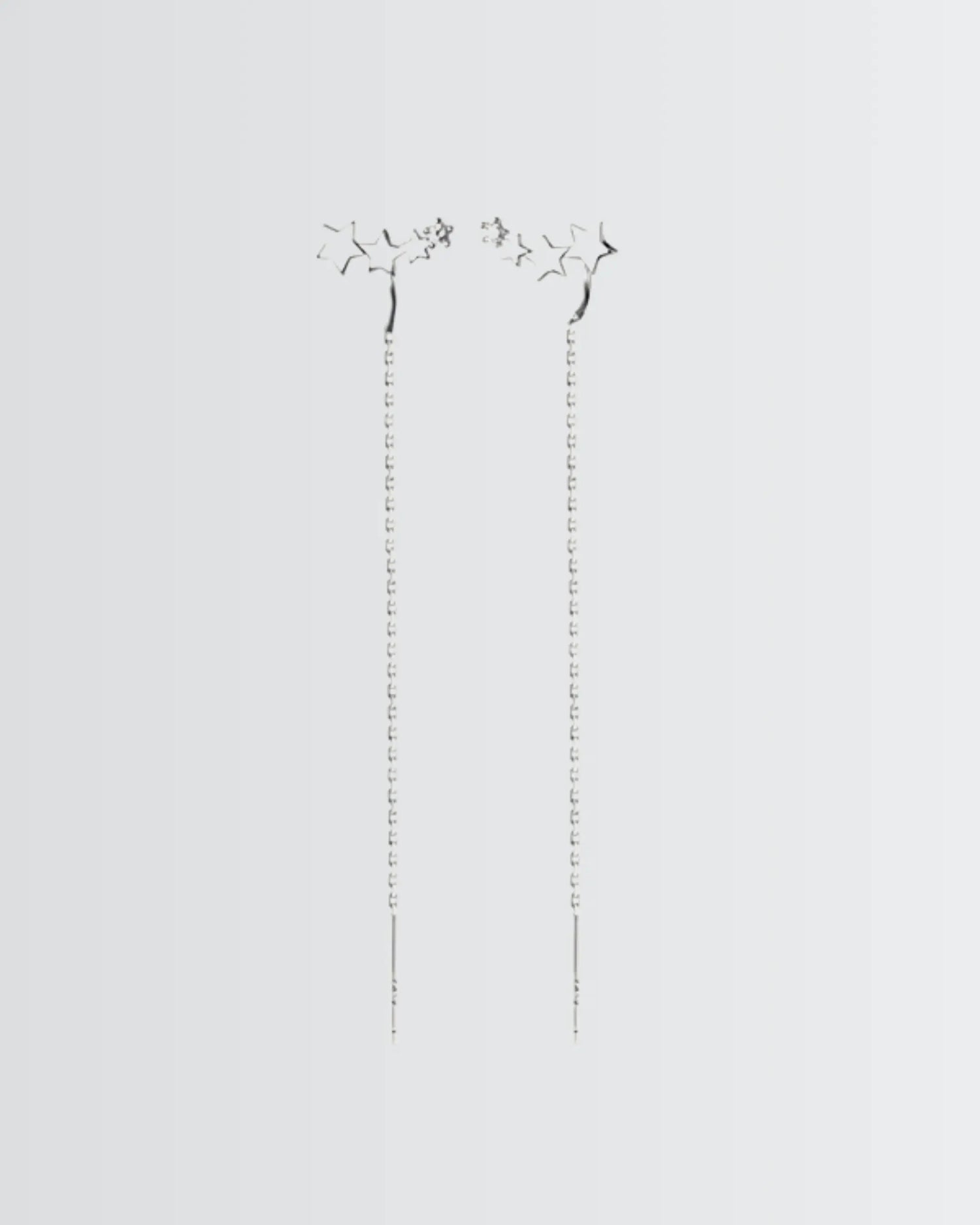 Cosmic Cascade Chain Earrings -  Silver Earrings by BLINGLANE
