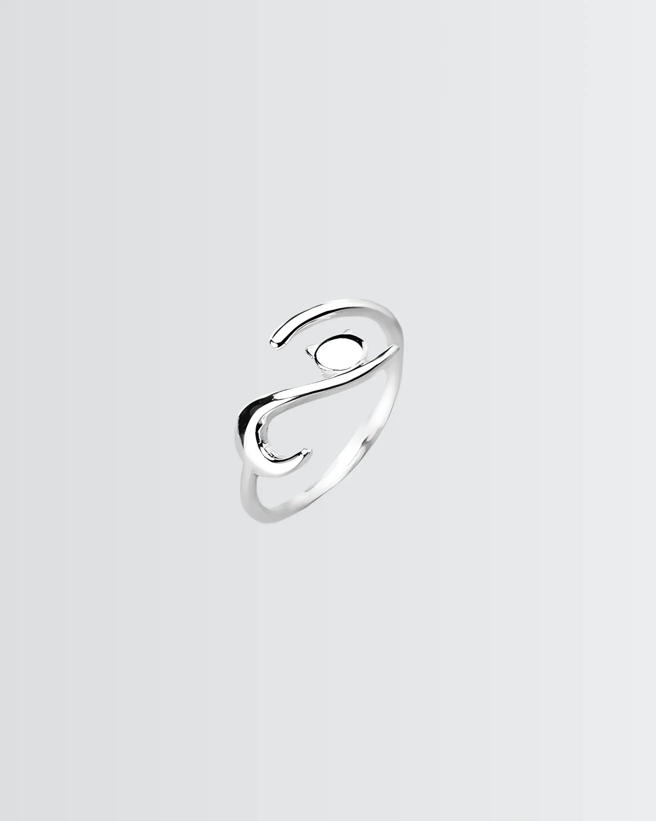 Curvaceous Kitty Ring -  Silver Ring by BLINGLANE
