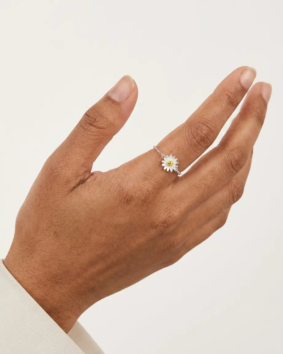 Dahlia Elite Chain Ring -  Silver Ring by BLINGLANE