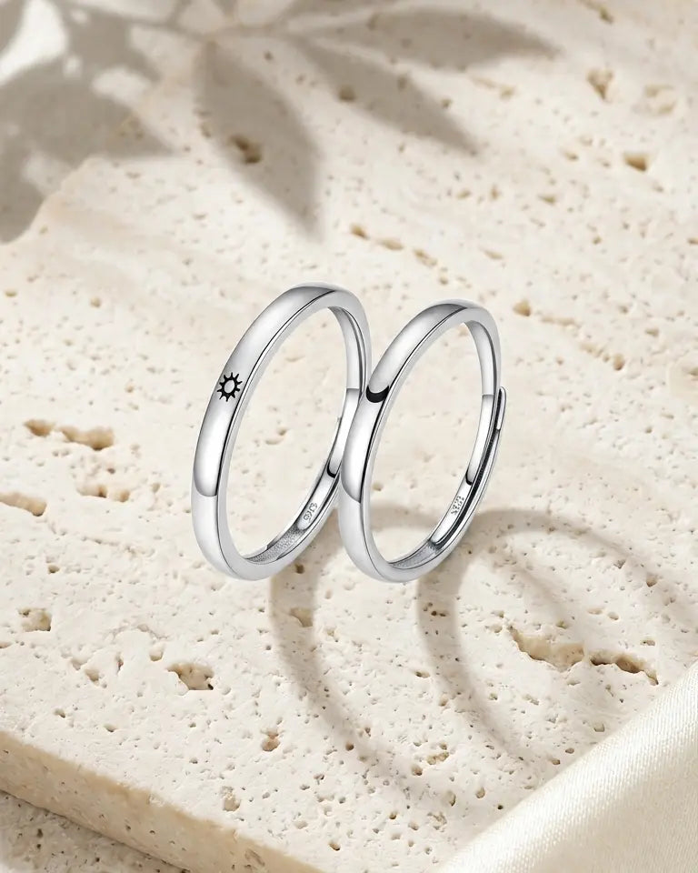 Dawn To Dusk You Are Mine Love Bands -  Silver Rings by BLINGLANE