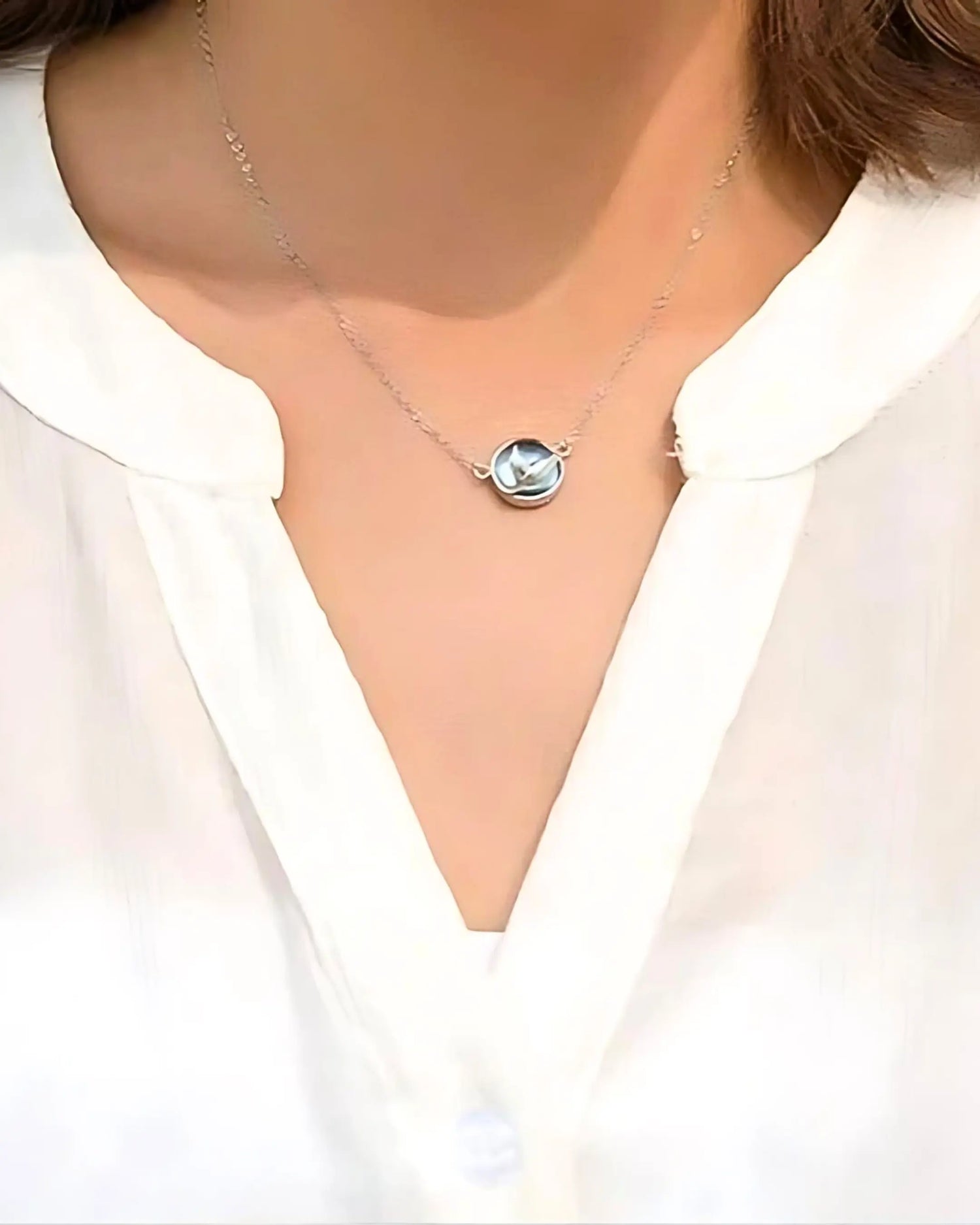 Deep In Your Waves Necklace -  Silver Necklace by BLINGLANE