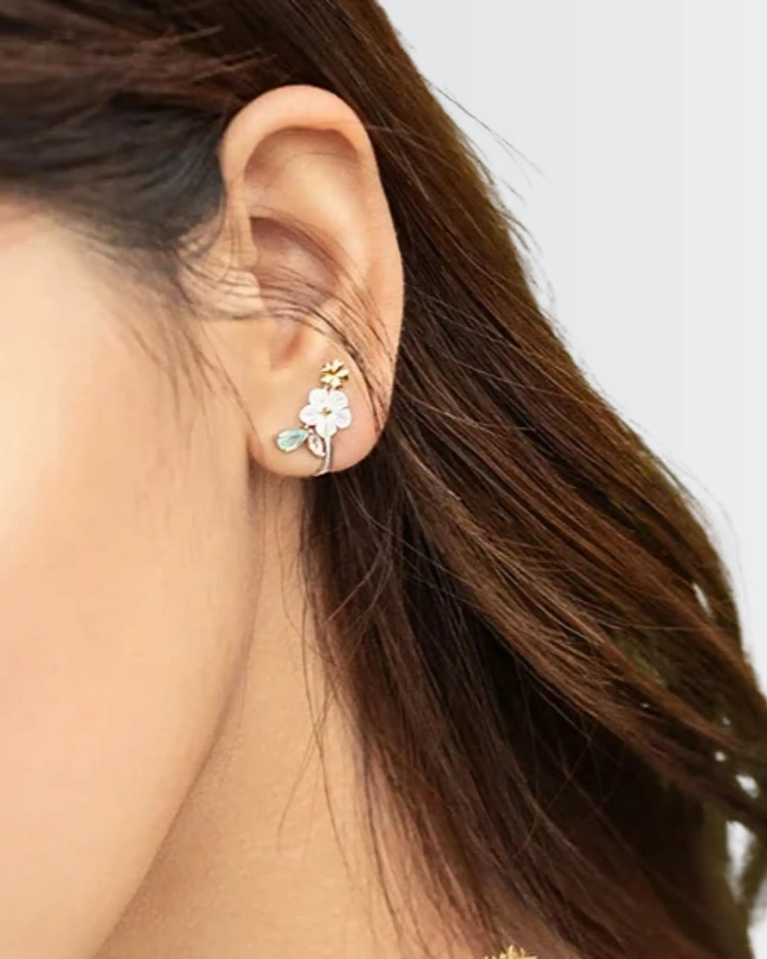 Efflorescence Clip On Earcuffs -  Silver Earrings by BLINGLANE