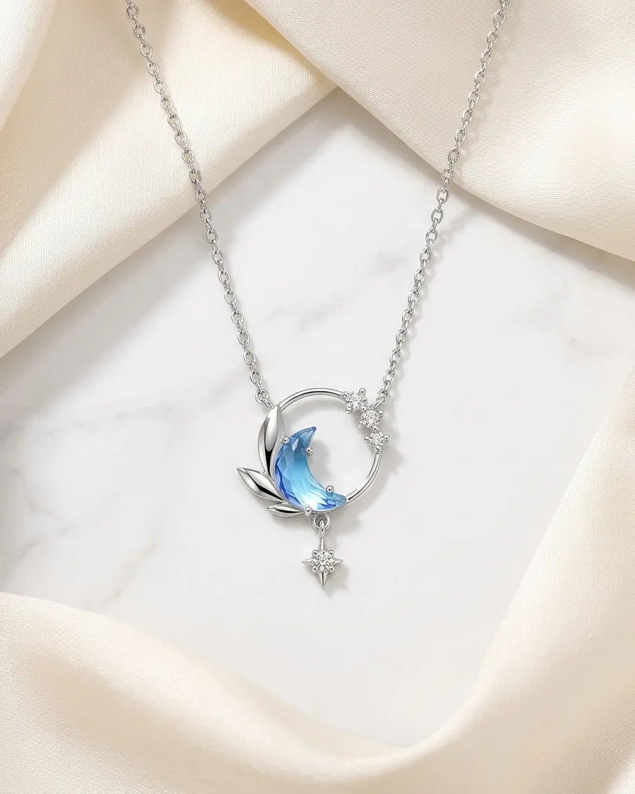 Enchanted Moon Elite Necklace -  Silver Necklace by BLINGLANE