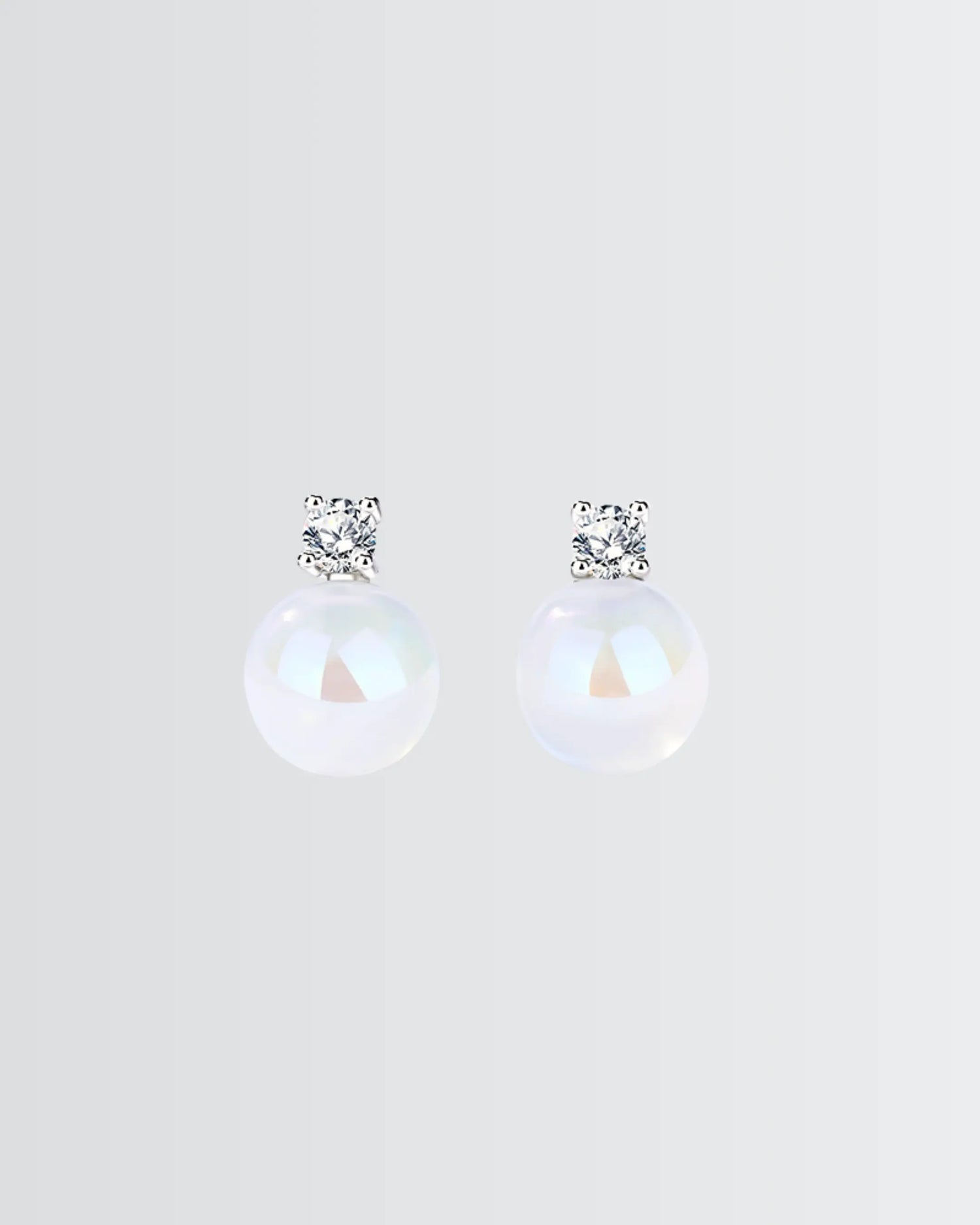Everyday Elegance Pearl Studs -  Silver Earrings by BLINGLANE