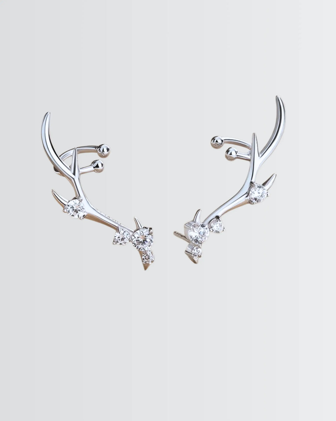 Fierce Antlers Elite Earcuffs -  Silver Earrings by BLINGLANE