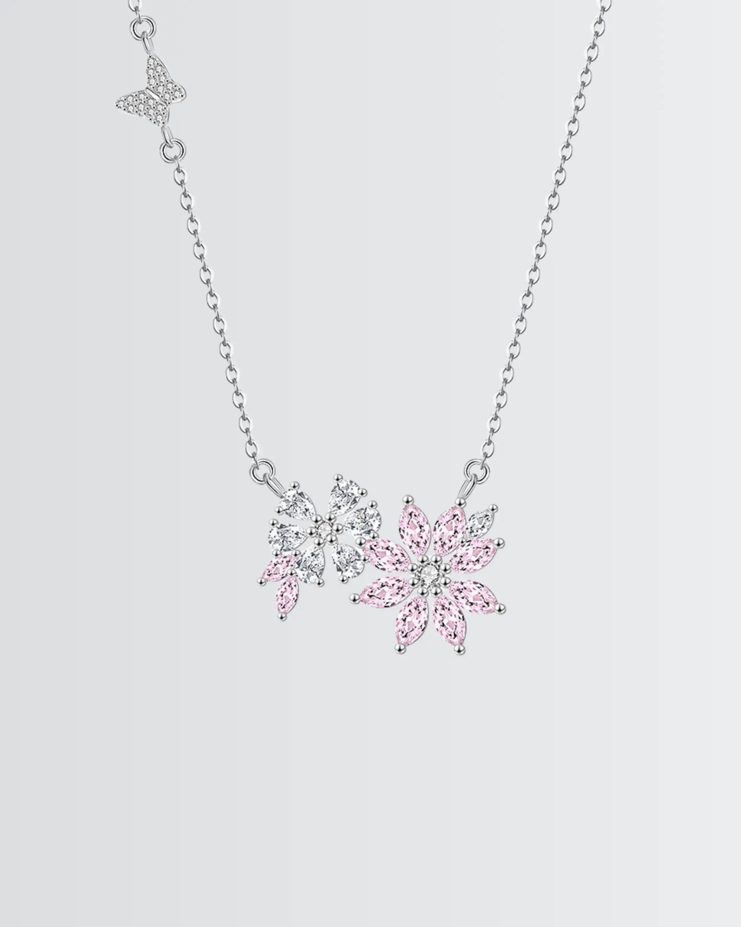 Floral elegance Bling Necklace -  Silver Necklace by BLINGLANE