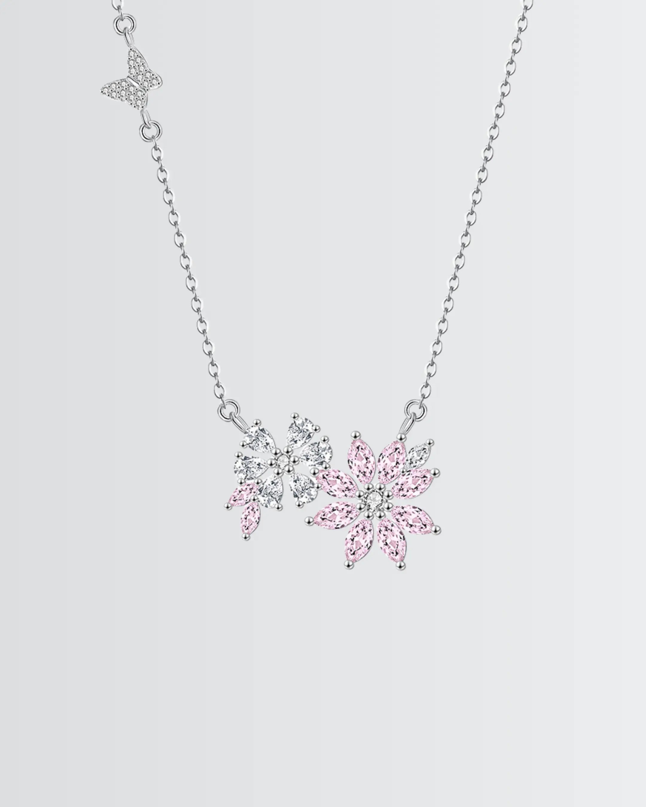 Floral elegance Bling Necklace -  Silver Necklace by BLINGLANE