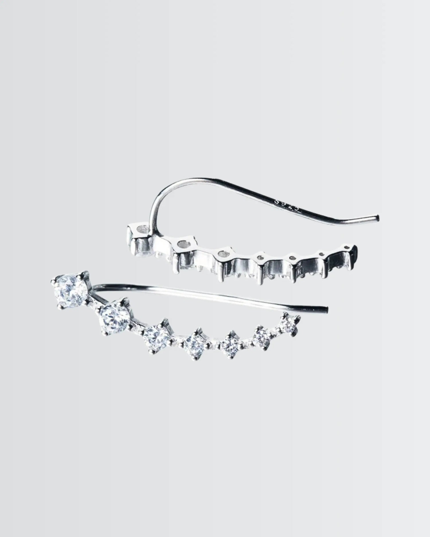 Flourish Your Sparkle Ear Climbers -  Silver Earrings by BLINGLANE