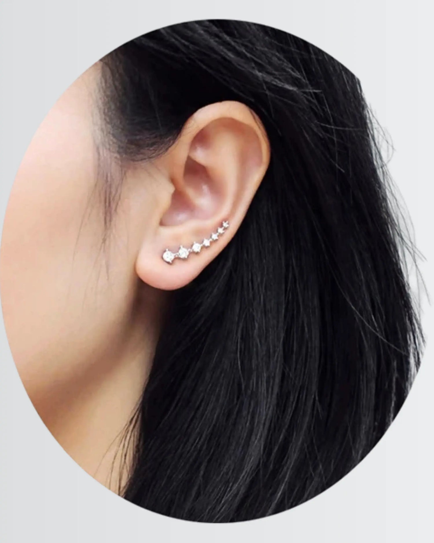Flourish Your Sparkle Ear Climbers -  Silver Earrings by BLINGLANE