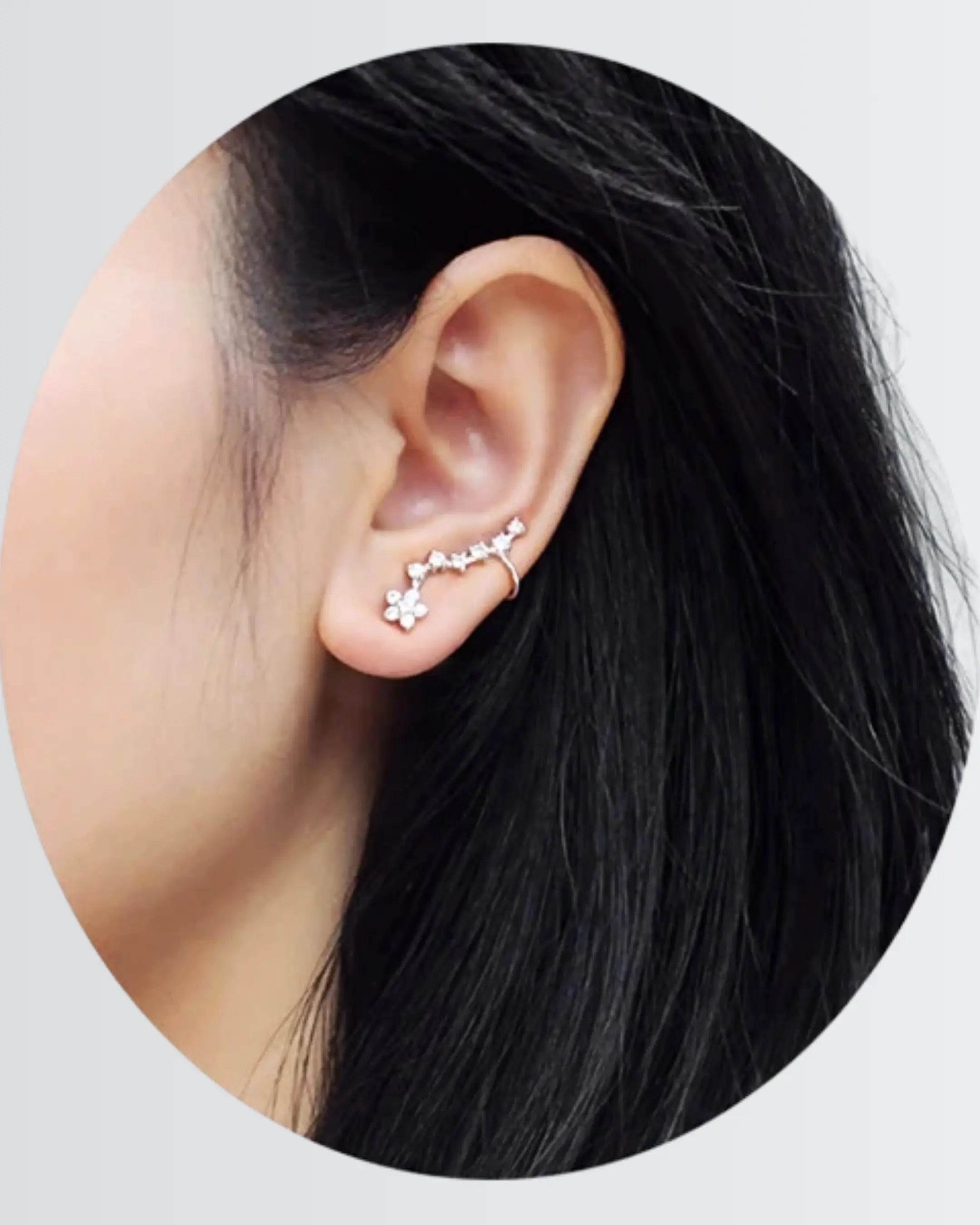 Flourish Your Sparkle Ear Climbers -  Silver Earrings by BLINGLANE