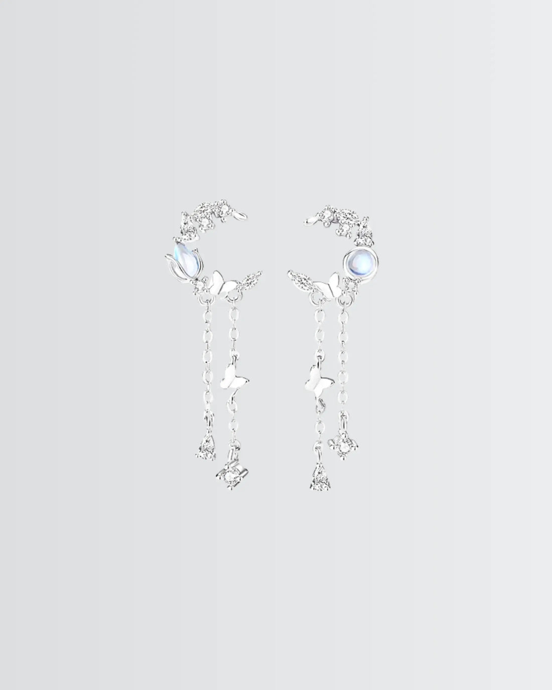 Flutter Glow Tassel Earrings - Silver Earrings by BLINGLANE
