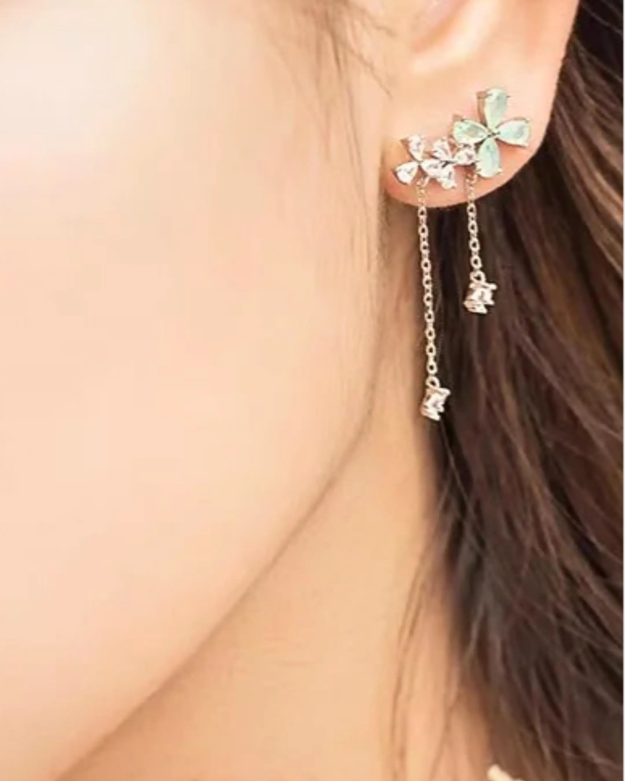 Forever Bloom Drop Earrings -  Silver Earrings by BLINGLANE