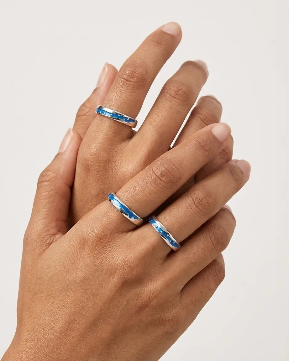 Forever In The Stream Love Bands -  Silver Ring by BLINGLANE