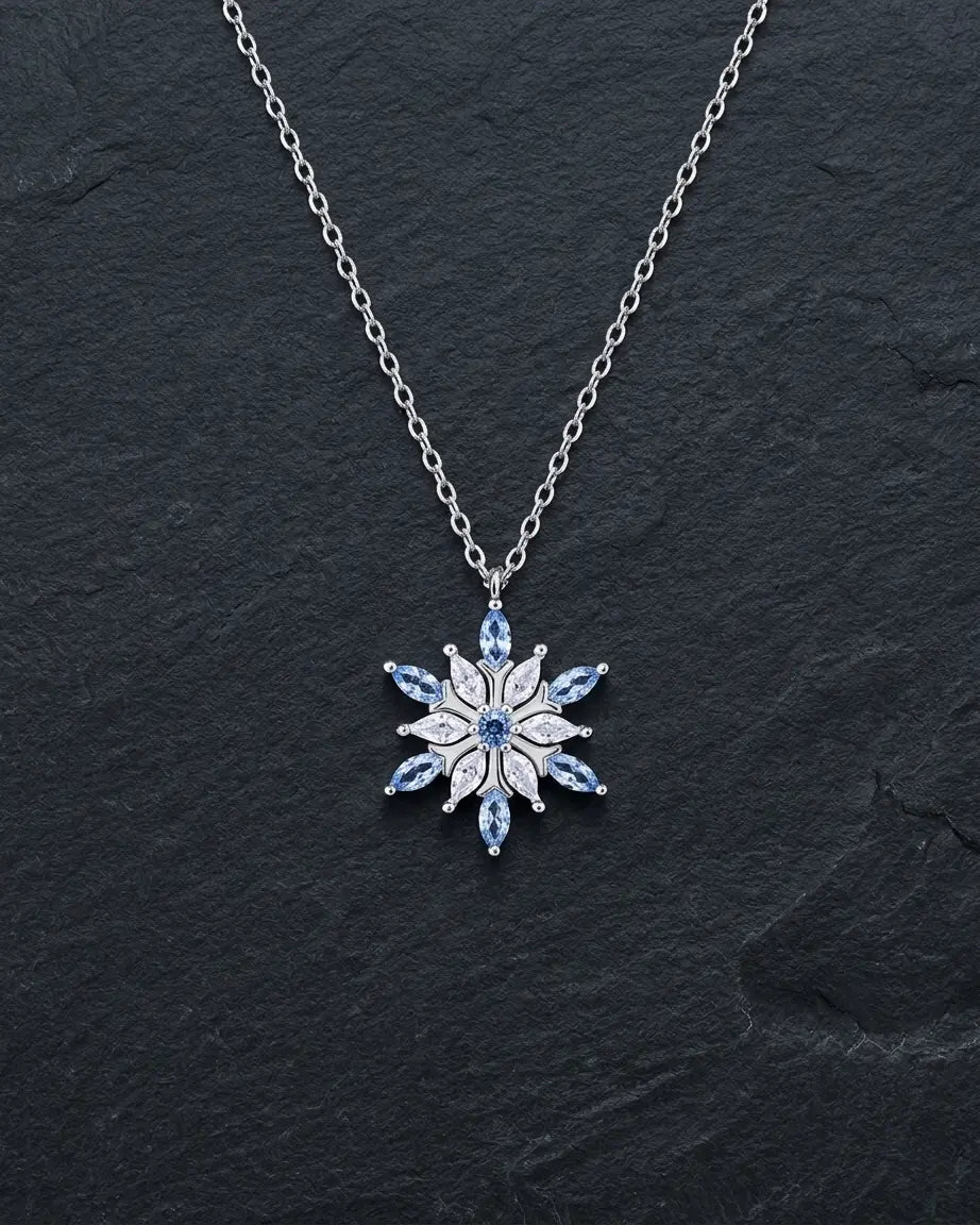 Frozen in Time Snowflake Necklace -  Silver Necklace by BLINGLANE